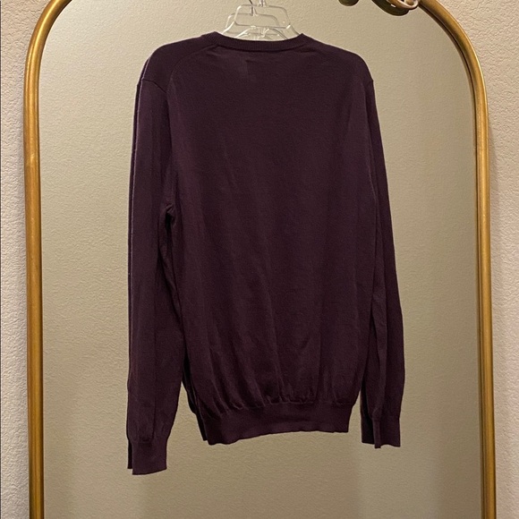 Joseph Abboud Men's Classic Burgundy V-Neck 100% Merino Wool Sweater Size XL - Picture 8 of 9